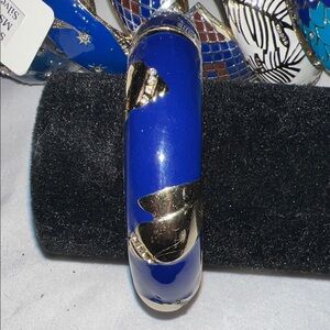 Navy and Gold Bangle Bracelet